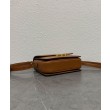 Borsa Celine Teen Triomphe in pelle di vitello lucida caffè