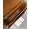 Borsa Celine Teen Triomphe in pelle di vitello lucida caffè