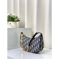 Borsa Christian Dior CD Lounge Dior Oblique Jacquard Blu