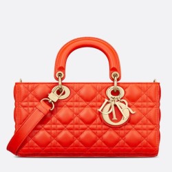 Imitazioni borse griffate Christian Dior Lady D-Joy in pelle di agnello Cannage arancione