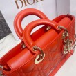 Imitazioni borse griffate Christian Dior Lady D-Joy in pelle di agnello Cannage arancione