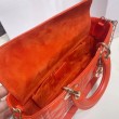 Imitazioni borse griffate Christian Dior Lady D-Joy in pelle di agnello Cannage arancione