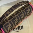 Borsa Fendi Mini Baguette In Tessuto FF Con Finiture Fucsia