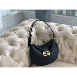 Qualità superiore replica Hobo Fendi Croissant Piccola Nera