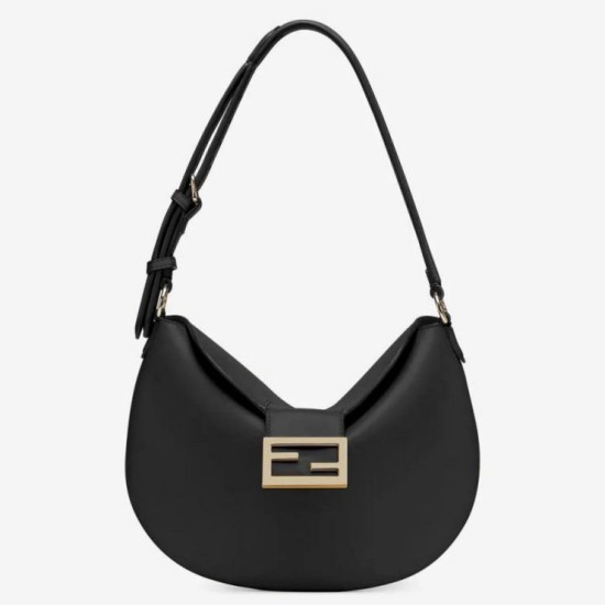 Qualità superiore replica Hobo Fendi Croissant Piccola Nera