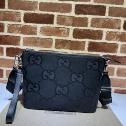 Borsa messenger media Gucci Jumbo GG 739668 Nera