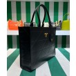Borse Replica Alta Qualità Prada Prada Symbole grande in pelle con impunture 1BA377 Nera