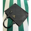 Borse Replica Alta Qualità Prada Prada Symbole grande in pelle con impunture 1BA377 Nera
