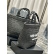 Borsa Replica 1:1 tote ricamata YSL Saint Laurent Rive Gauche nera