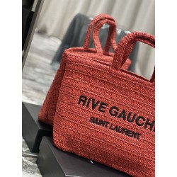 Bora Pari all'originale replica tote ricamata YSL Saint Laurent Rive Gauche Rossa