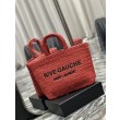 Bora Pari all'originale replica tote ricamata YSL Saint Laurent Rive Gauche Rossa