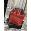 Bora Pari all'originale replica tote ricamata YSL Saint Laurent Rive Gauche Rossa