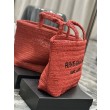 Bora Pari all'originale replica tote ricamata YSL Saint Laurent Rive Gauche Rossa