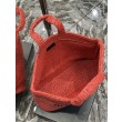 Bora Pari all'originale replica tote ricamata YSL Saint Laurent Rive Gauche Rossa