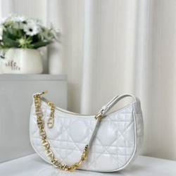 Miglior Prezzo Christian Dior CD Lounge Bag Supple Macrocannage Bianco Replica