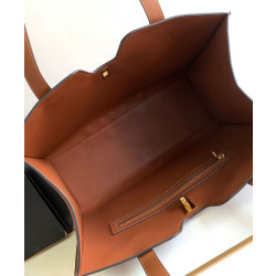 Celine Cabas 16 Borse Replica in pelle di vitello liscia Caffè