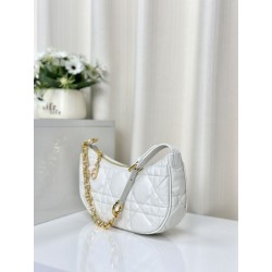 Christian Dior CD Lounge Bag Supple Macrocannage Bianco
