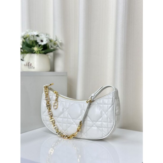 Christian Dior CD Lounge Bag Supple Macrocannage Bianco