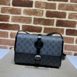 Dettagli perfetti Borsa messenger Gucci GG con Interlocking G 745679 Nera