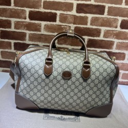 Gucci Borsone con Incastro G 696014 Marrone