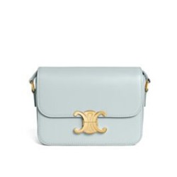 Miglior Prezzo Borsa Celine Teen Triomphe in pelle di vitello lucida blu Replica