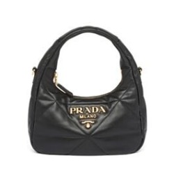 Imitazione Mini borsa Prada in pelle nappa con impunture 1BA384 Nera