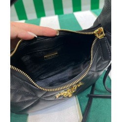 Imitazione Mini borsa Prada in pelle nappa con impunture 1BA384 Nera Imitazione Mini borsa Prada in pelle nappa con impunture 1BA384 Nera