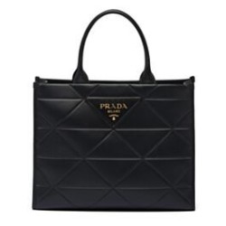 Miglior Prezzo Borse Replica Alta Qualità Prada Prada Symbole grande in pelle con impunture 1BA377 Nera 
