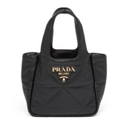 Miglior Prezzo Borsa tote Prada piccola in pelle nappa con impunture 1BG451 nera Replica