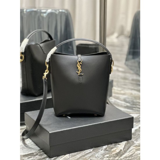 Imitazione Borsa a secchiello YSL Saint Laurent Le 5 A 7 Nera