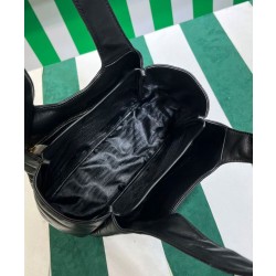 Imitazione Borsa tote Prada media in pelle nappa con impunture 1BG450 nera