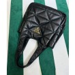 Imitazione Borsa tote Prada media in pelle nappa con impunture 1BG450 nera