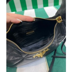 Imitazione Mini borsa Prada in pelle nappa con impunture 1BA384 Nera