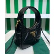 Imitazione Mini borsa Prada in pelle nappa con impunture 1BA384 Nera