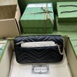 Imitazione Portafoglio con catena mini porta carte Gucci GG Marmont 751526 Nero