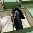 Imitazione Portafoglio con catena mini porta carte Gucci GG Marmont 751526 Nero