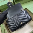 Imitazione Portafoglio con catena mini porta carte Gucci GG Marmont 751526 Nero