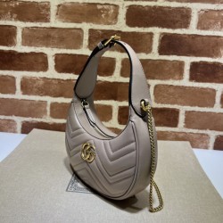 Mini borsa a forma di mezzaluna Gucci GG Marmont 699514 Rosa
