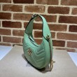 Mini borsa Gucci GG Marmont a forma di mezza luna 699514 Verde
