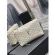 Pochette cosmetica con cerniera YSL Saint Laurent Gaby 23 cm bianca