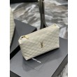 Pochette cosmetica con cerniera YSL Saint Laurent Gaby 23 cm bianca