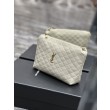 Pochette cosmetica con cerniera YSL Saint Laurent Gaby 23 cm bianca