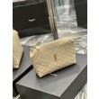 Pochette per cosmetici con cerniera YSL Saint Laurent Gaby 23 cm albicocca