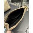 Pochette per cosmetici con cerniera YSL Saint Laurent Gaby 23 cm albicocca