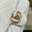 Portafoglio con catena mini porta carte Gucci GG Marmont 751526 Bianco