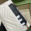 Portafoglio con catena mini porta carte Gucci GG Marmont 751526 Bianco