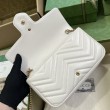 Portafoglio con catena mini porta carte Gucci GG Marmont 751526 Bianco