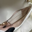 Portafoglio con catena mini porta carte Gucci GG Marmont 751526 Bianco