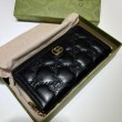 Portafoglio con zip Gucci GG Matelassé 723784 Nero