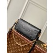 Pari all'originale replica Portafoglio LV con catena Ivy M82210 Nero